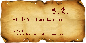 Világi Konstantin névjegykártya